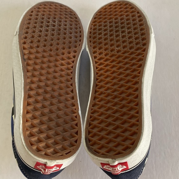 Vans Men's Old Skool Navy Blue and White Checker Flame Sneakers #500714 Size 11 - Picture 6 of 7